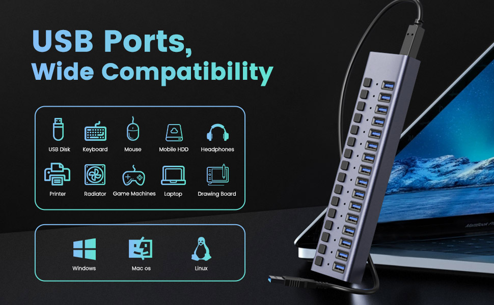 16 Ports 90W USB 3.0 Data Port