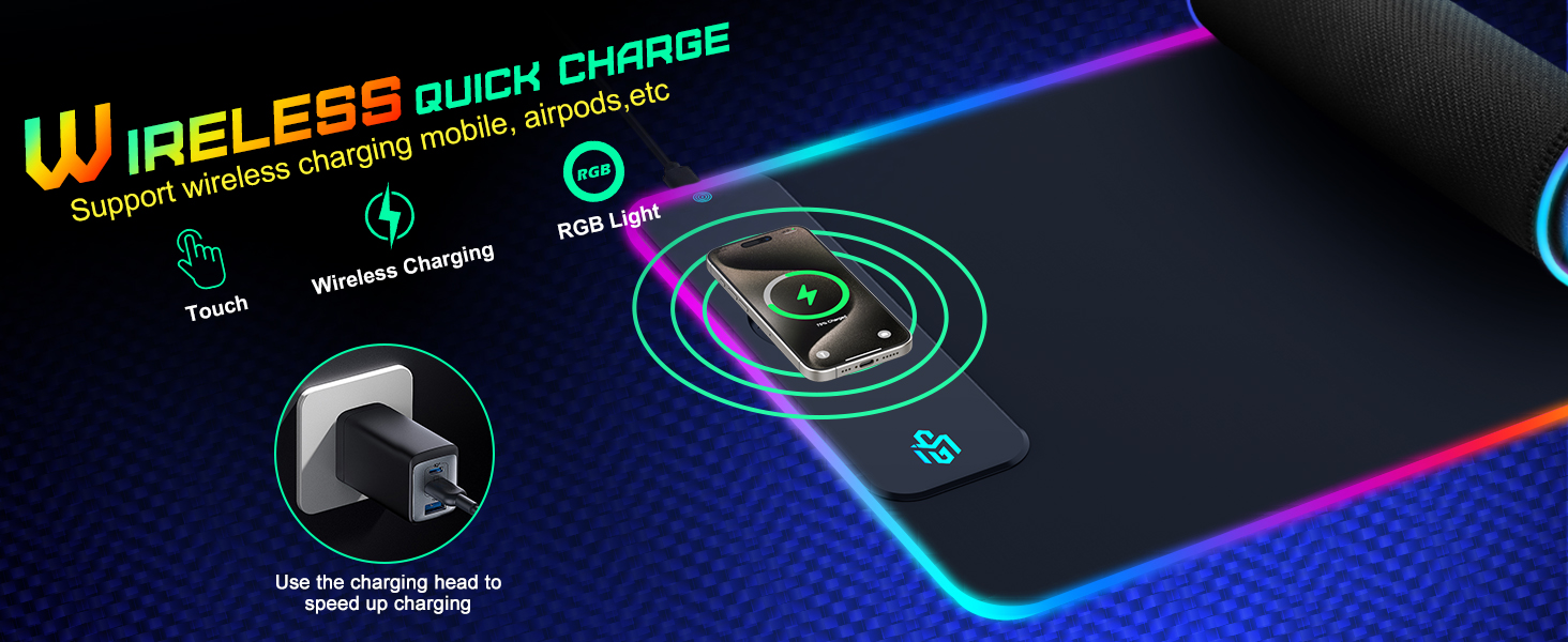 wireless charging mouse pad