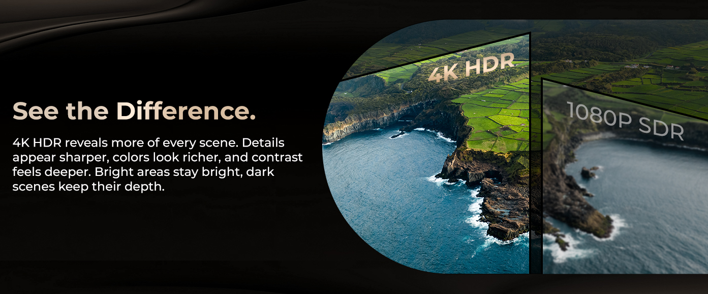 4K HDR reveals more of every scene. Details appear sharper, colors look richer
