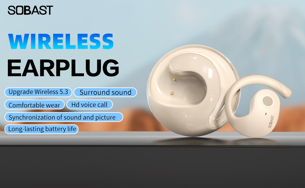 SOBAST open headset, ultra-comfortable, lightweight design, fit the ear, ergonomic earhooks, powerf