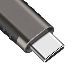 Premium Aluminum Shell Double-sided USB C connectors with over-molded strain relief designed for fre