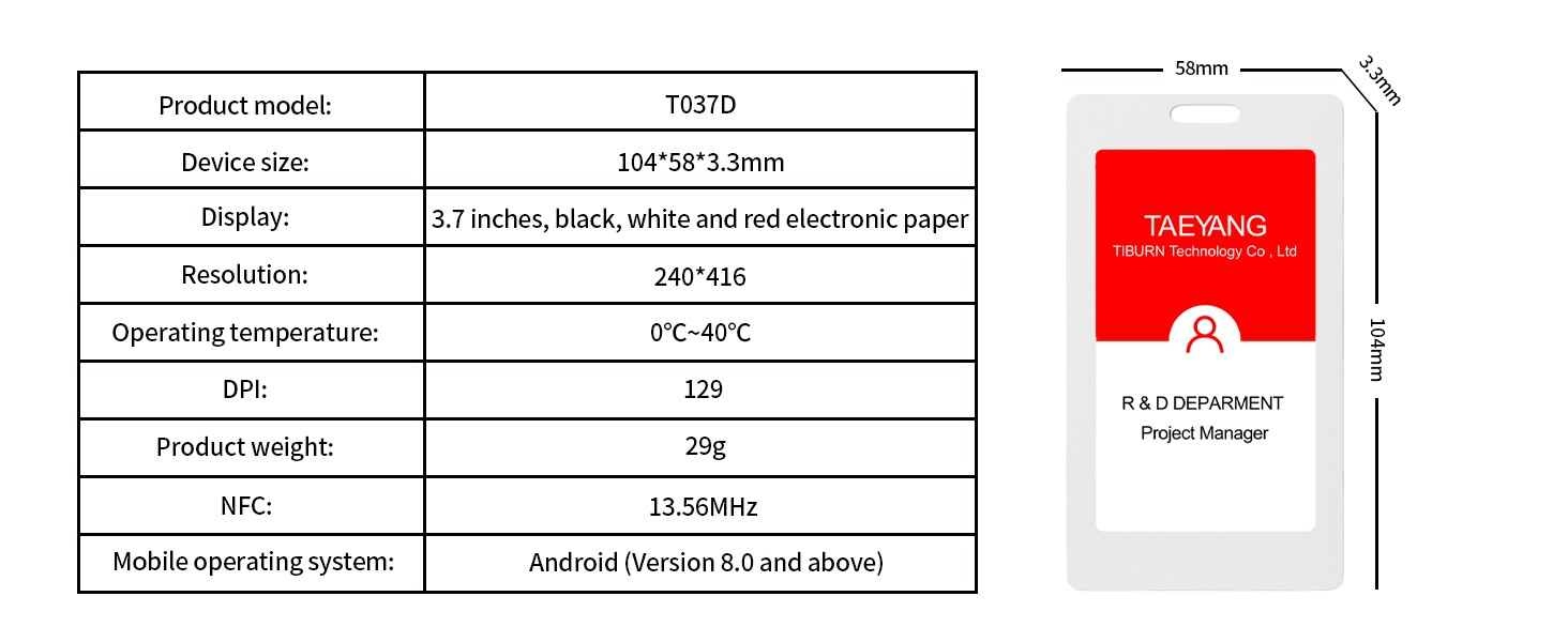 TiBurn E-Ink Smart Badge Holder