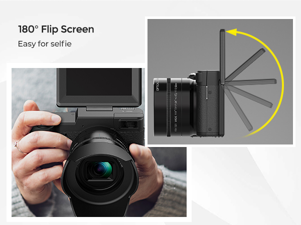 digital cameras for photography with flip screen