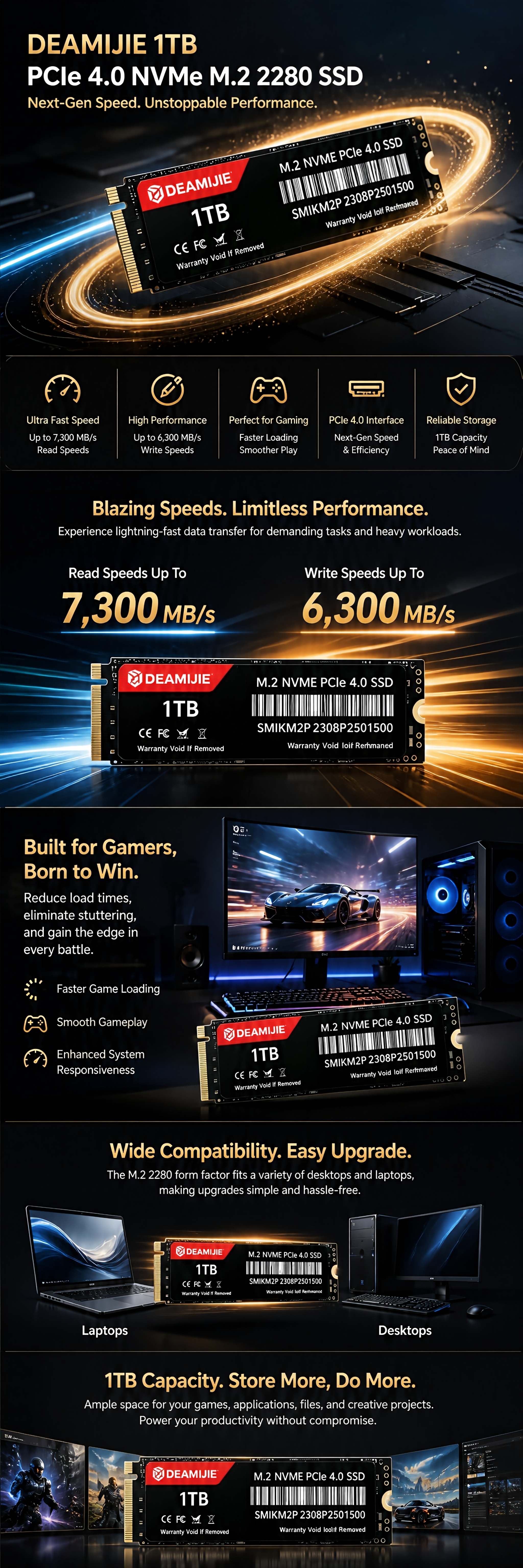 1TB SSD NVME 4.0 TLC