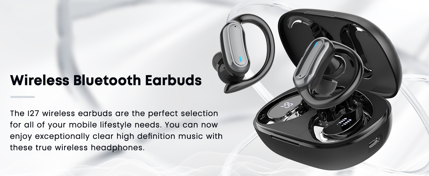 Wireless Earbuds Bluetooth 5.4 Headphones, 54H Playtime Stereo Earphones with Noise Cancelling Mic