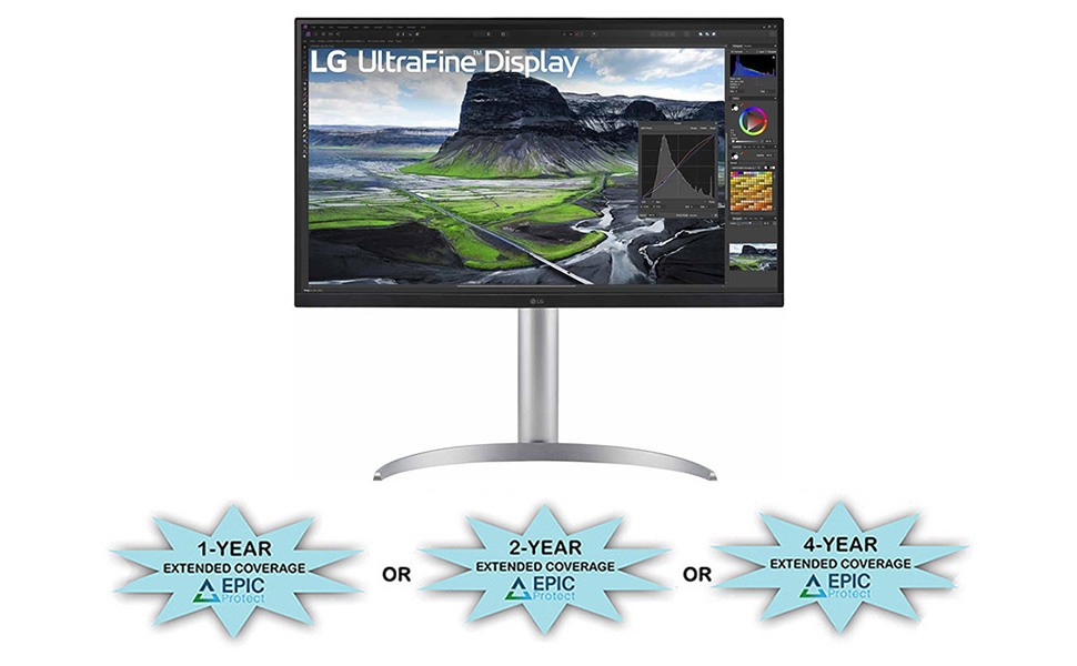LG 27UQ850-W Ultra Fine Display Monitor with Epic Protect Extended Coverage