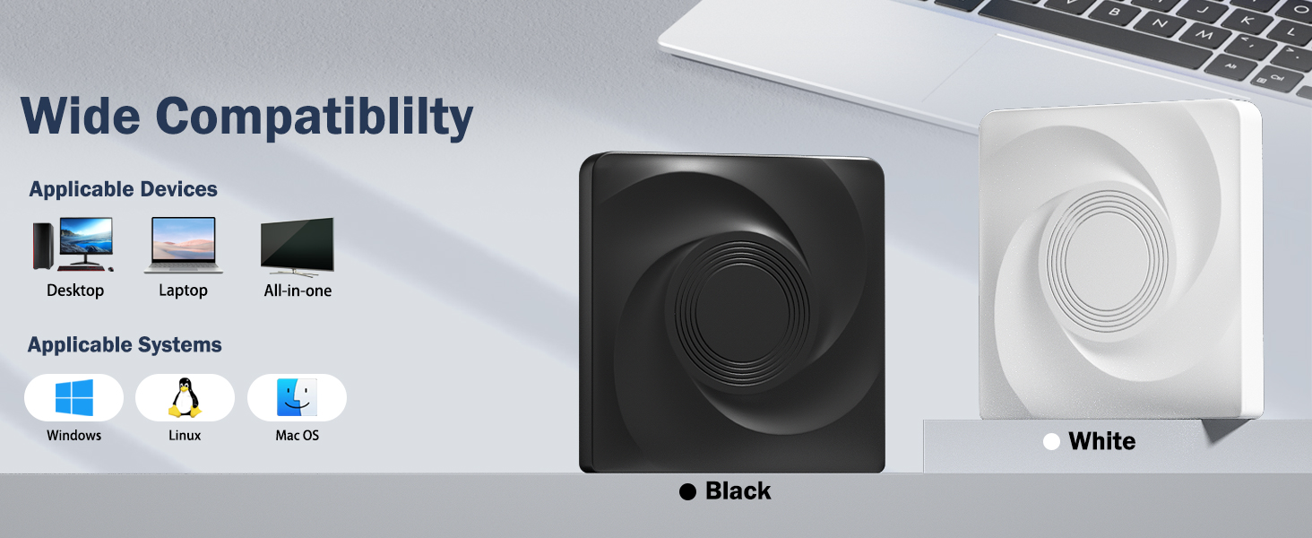 External CD/DVD Drive for Laptop, Portable USB 3.0 & Type-C Disk Drive | External DVD Drive, DVD Pla