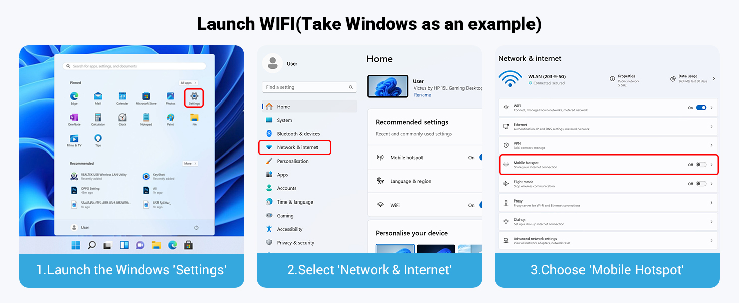 1300Mbps USB 3.0 WiFi Adapter, Dual Antennas 5G/2.4G AC1300 Wireless Adapter