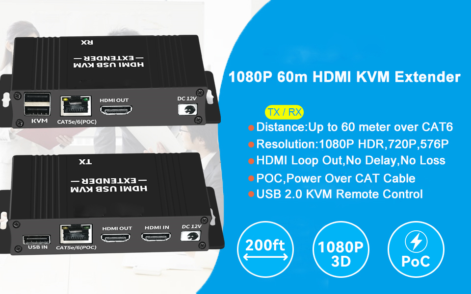 HDMI-EX200 HDMI 100m Over Coax Extender with IR - KVM Solutions