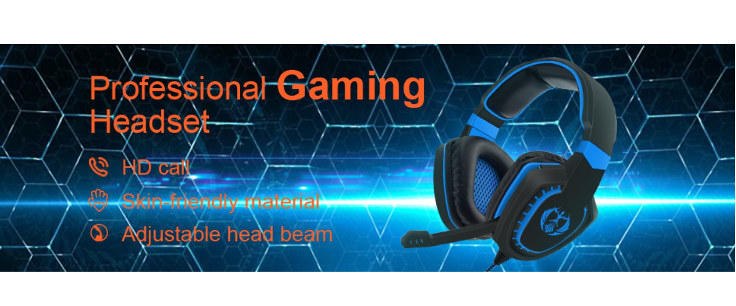 Wired gaming headset, blue black