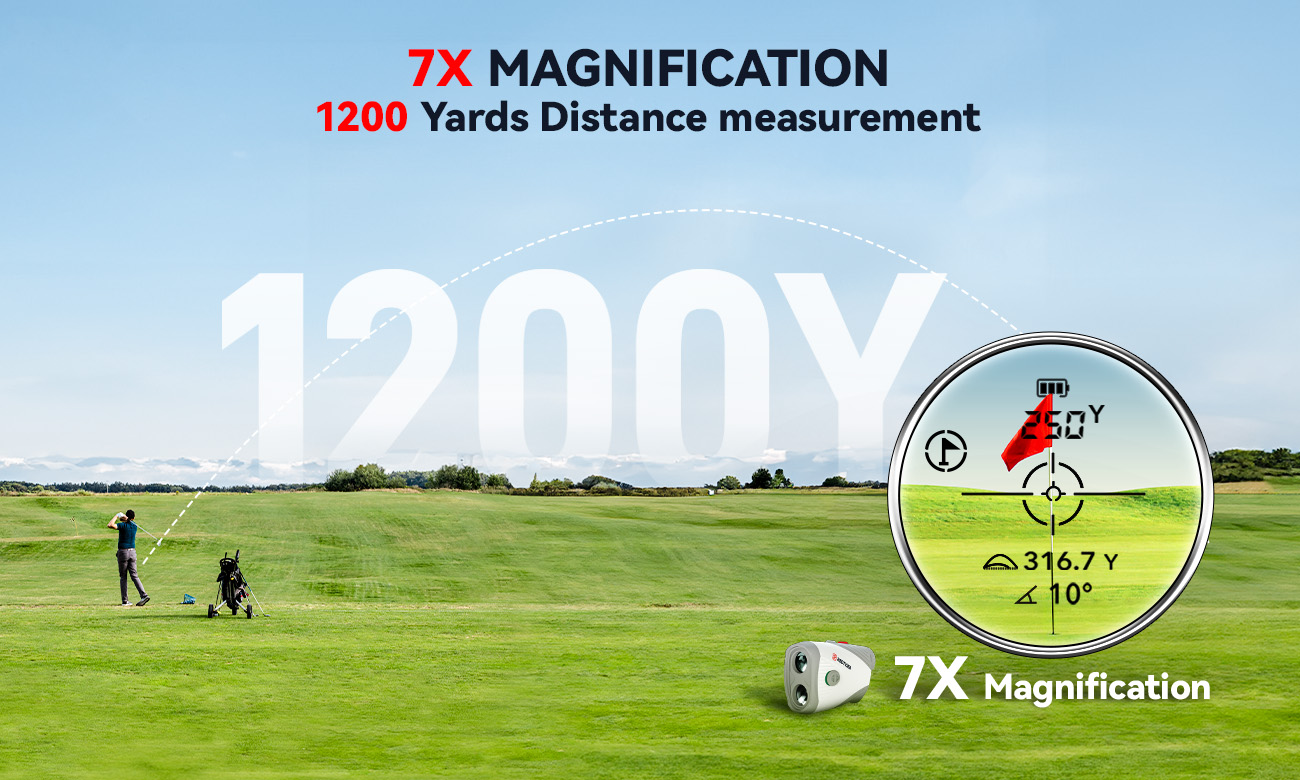 7X MAGNIFICATION 1200 Yards Distance measurement