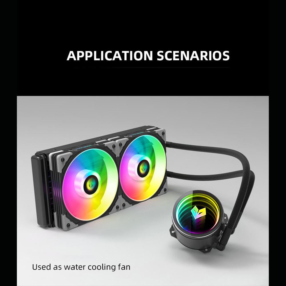 ALAMENGDA 12V Addressable RGB Fan 120mm Square Frame Fan, FDB Bearing