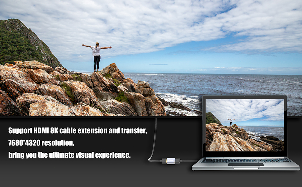Support HDMI 8K cable extension and transfer, 7680*4320 resolution