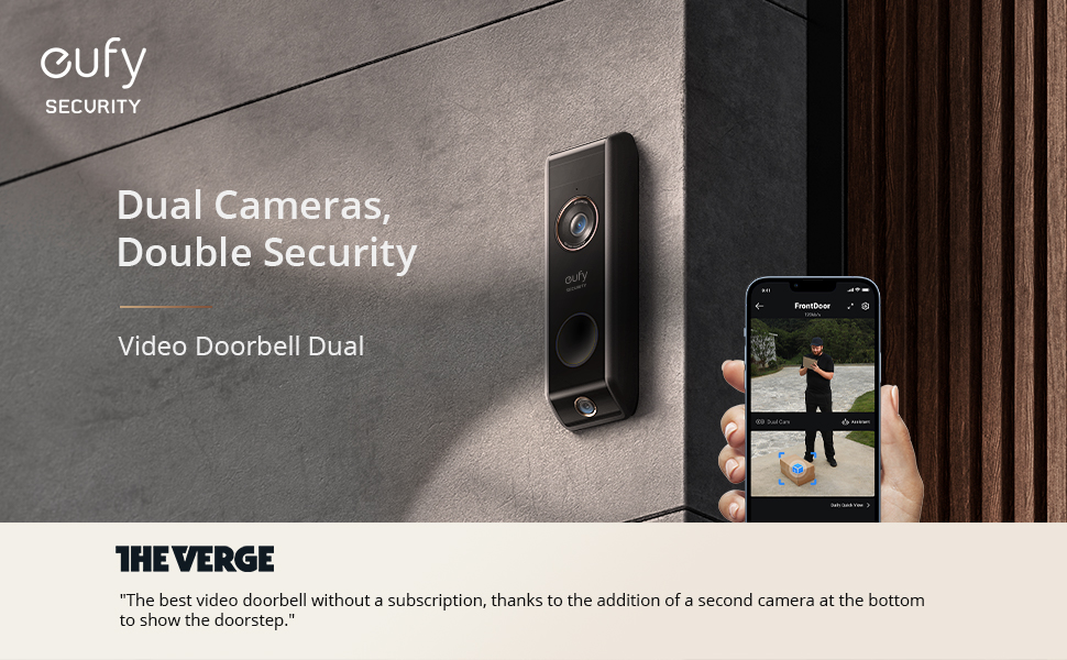 eufy Video Doorbell Dual Camera 2K HD Battery-Powered Dual Motion Detection
