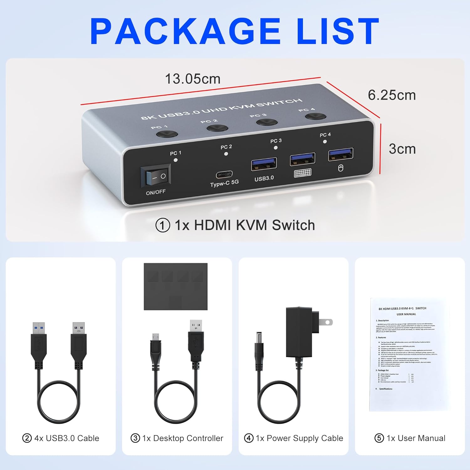 4-Port USB 3.0 Hub with USB-C