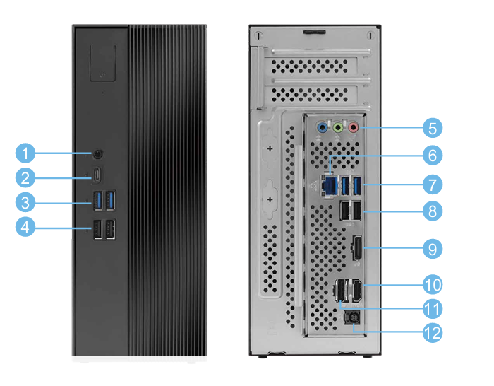 ASRock DeskSlim B760W Intel B760 Black Barebone System