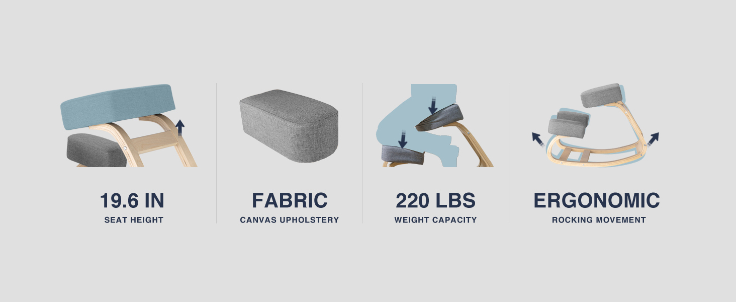 ergonomic kneeling chair, adjustable posture stool, kneeling office chair with wheels