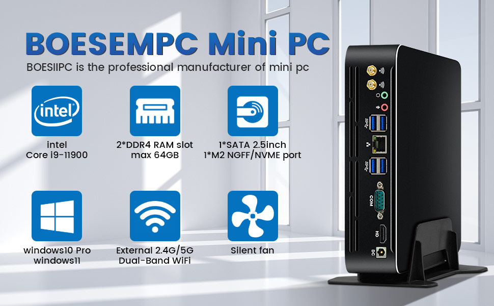 Mini PC, Msecore Desktop Computer i9-11900, Windows 11 Pro, 16G