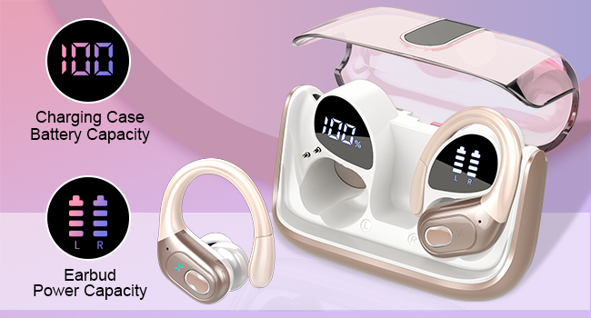 Digital Battery Indicator  The wireless headphones are equipped with a smart LED digital display th
