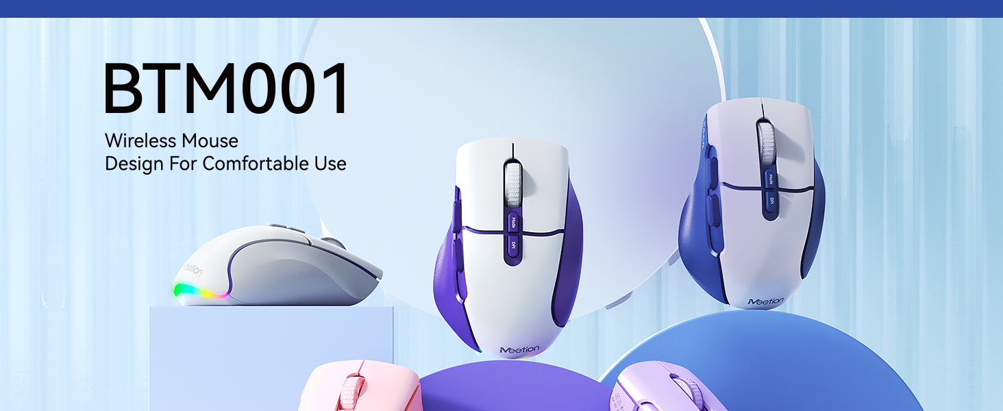 IHDAPP Wireless Mouse for Laptop, USB 2.4G and Bluetooth Connectivity, 4 Adjustable DPI, Rechargeabl