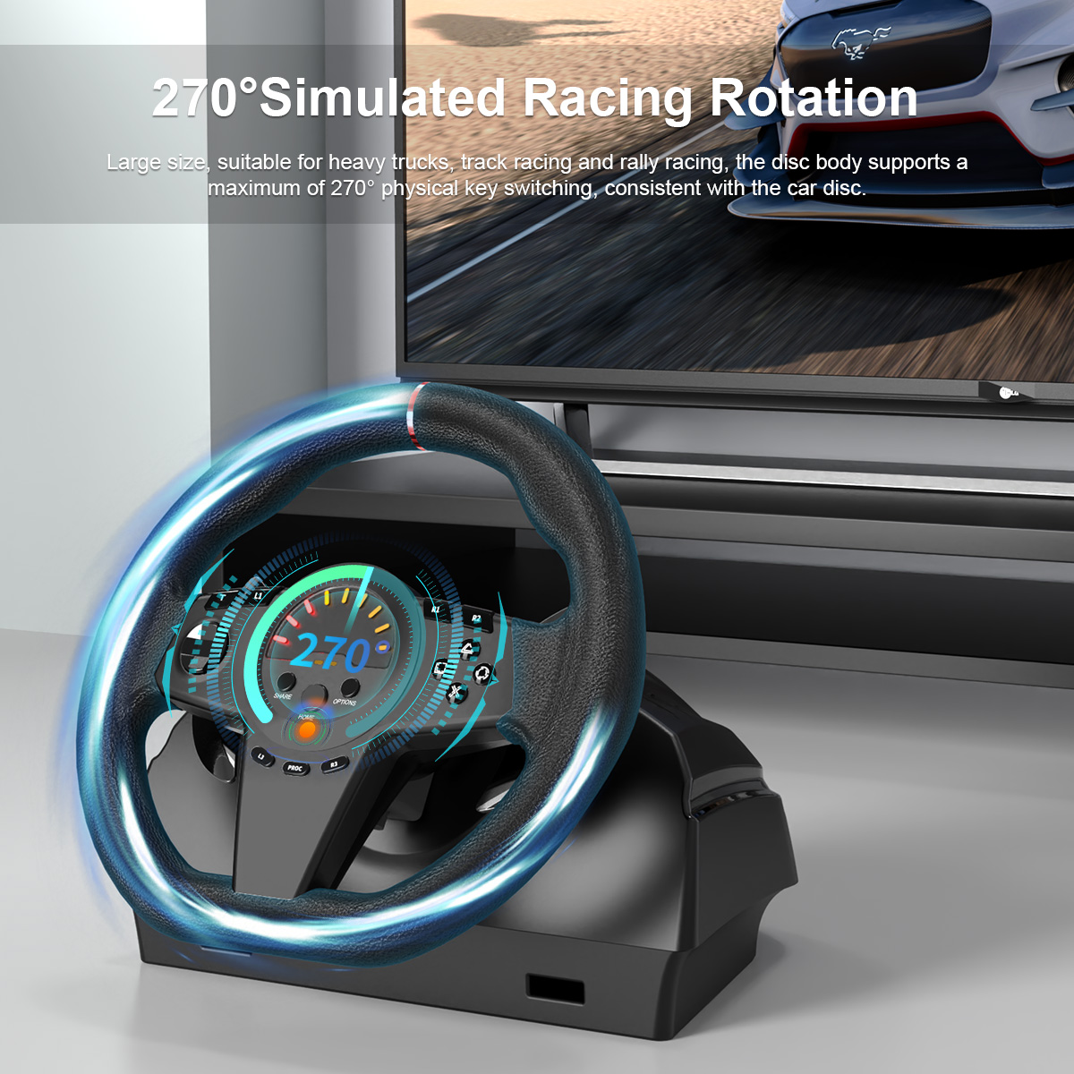 this racing wheel is with 270 degree racing rotation