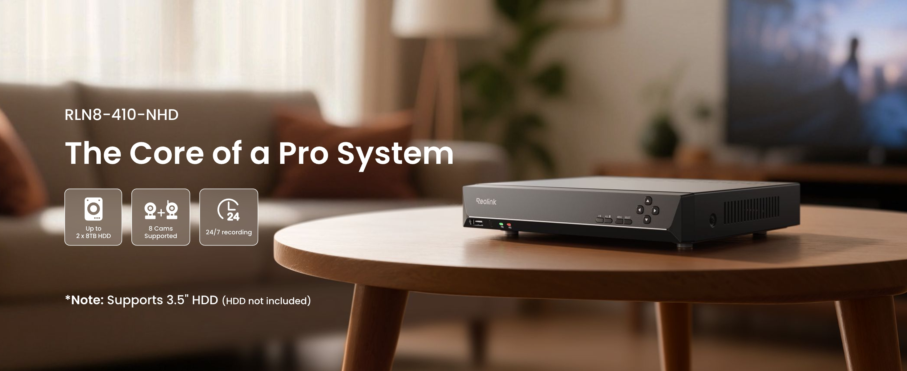 RLN8-410-NHD | 8CH | PoE | 24/7 | 4K SUPPORT | HDMI/VGA | HDD STORAGE | REMOTE ACCESS