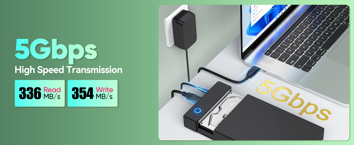 3.5 Hard Drive Enclosure, USB 3.0 Internal/External Hard Drive Case Lay-Flat Dock Station for 3.5/2.
