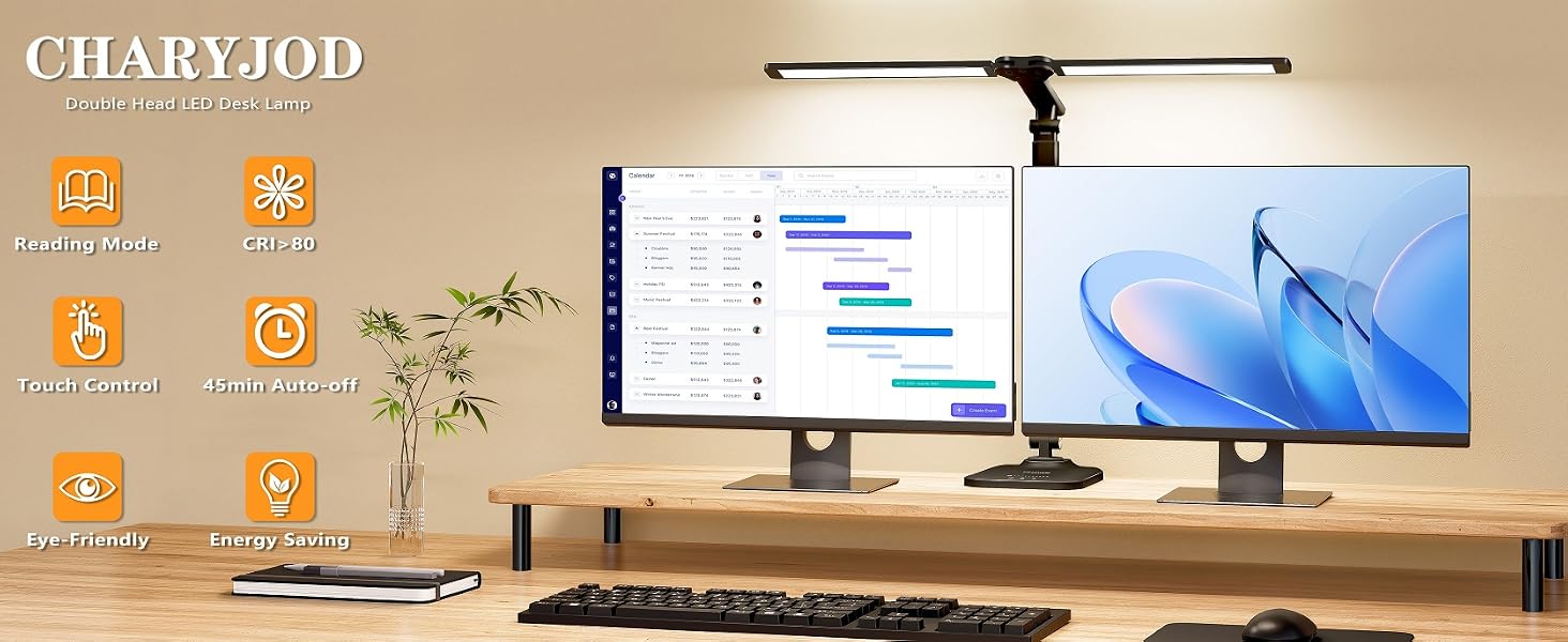 CHARYJOD LED Desk Lamp for Office Home