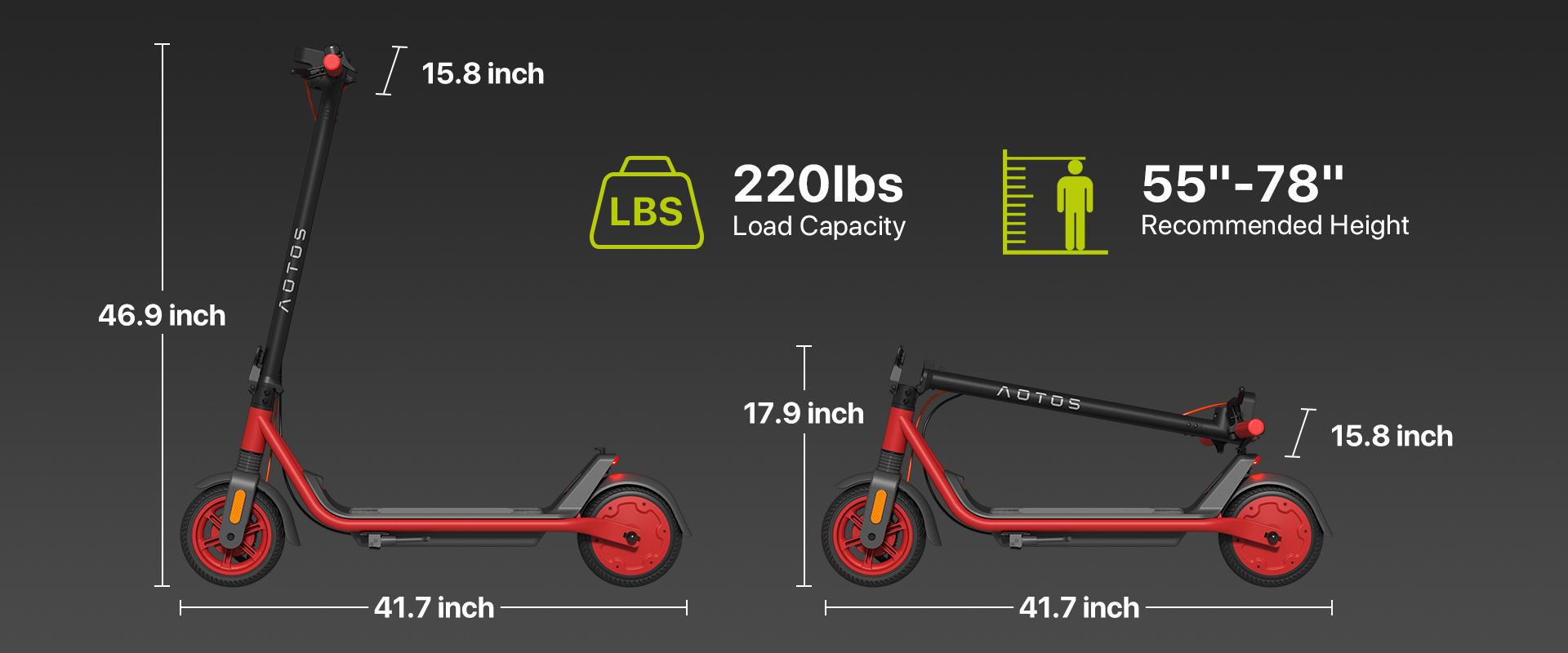electric scooter dimension