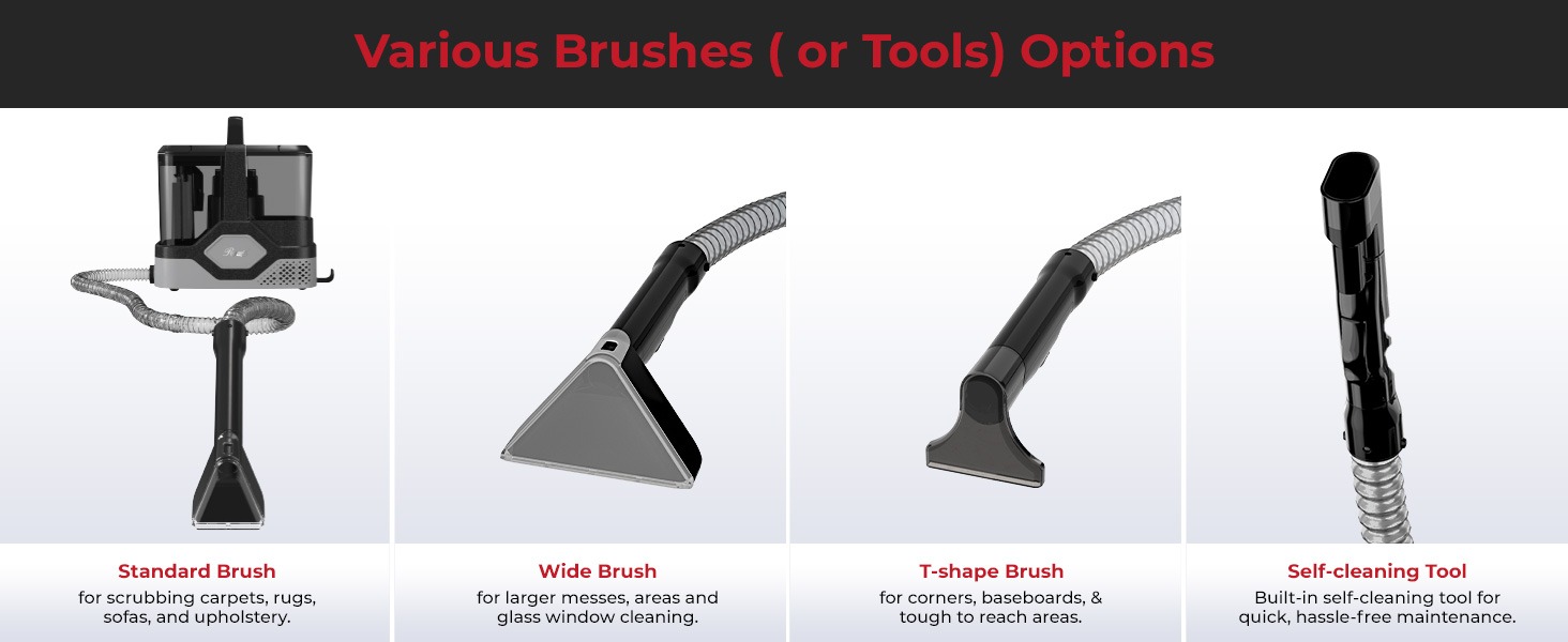 Rosewill Multi-Purpose Portable Carpet and Upholstery Cleaner - Black & Gray