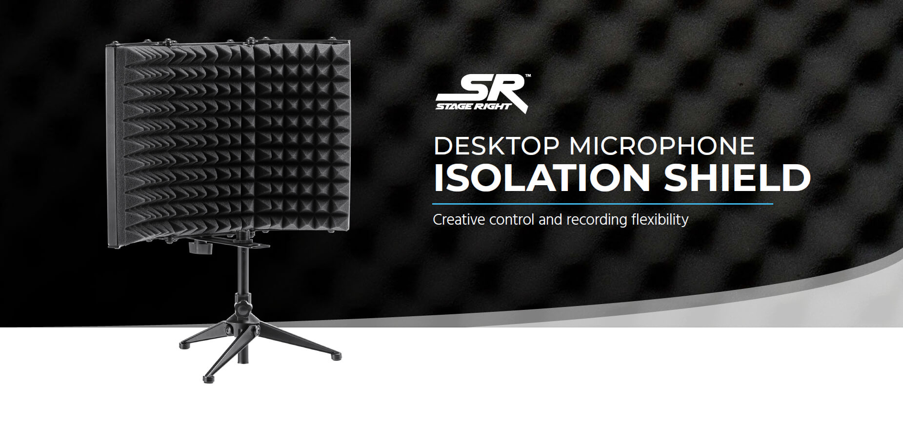 Stage Right by Monoprice Desktop Microphone Isolation Shield