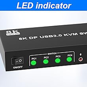 LED Indicator When switching to which PC, the LED will tell you whether PC1 or PC2 or PC3 or PC4 is