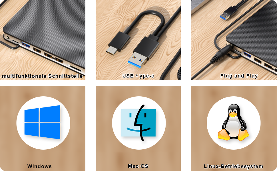 External Blu-ray Drive for Laptops, 7 in 1 External Blu Ray CD DVD Drive, BD/CD/DVD Drive, 3D Blu-ra