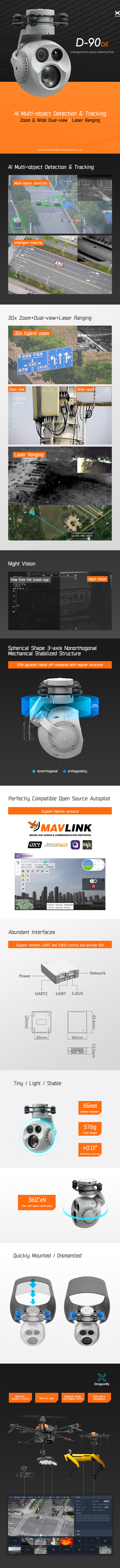 XF Robot-D-90DE Intelligent Multi-Sensor Spherical Pod