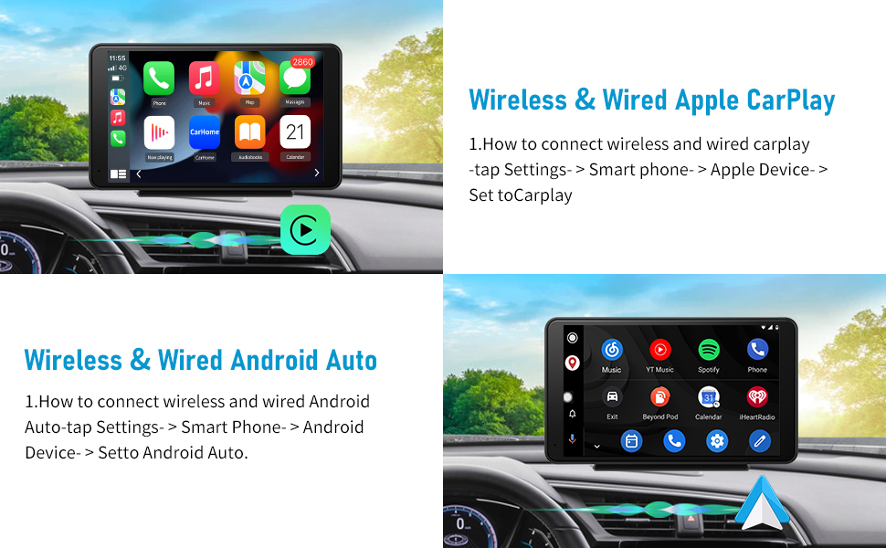 Carplay AWESAFE Bluetooth 7 HD écran Tactile Écran de Voiture,sans Fil,  Airpaly, Android Auto, PhoneLink - Autoradio - Achat & prix