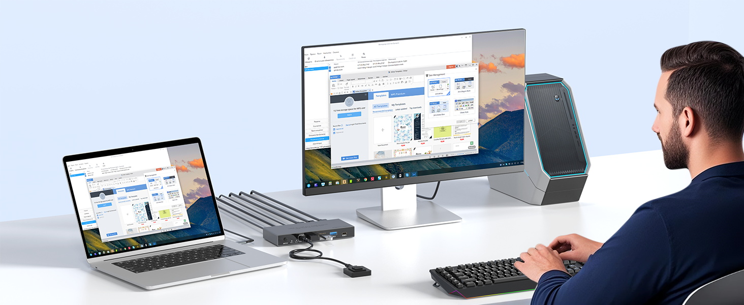KVM Switch 1 Monitors 2 Computers 4K@60Hz, USB C HDMI KVM Switch 2 Port