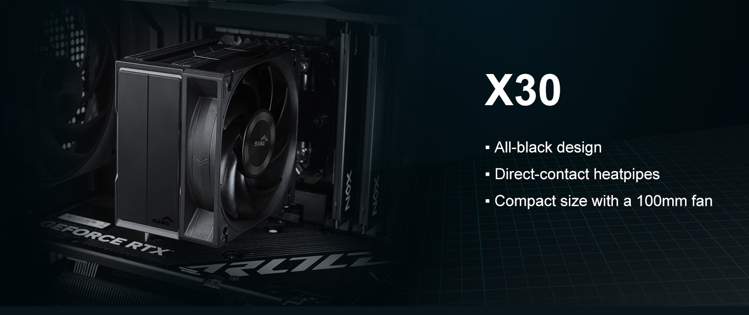 SAMA X30 Single-Tower CPU Air Cooler Black