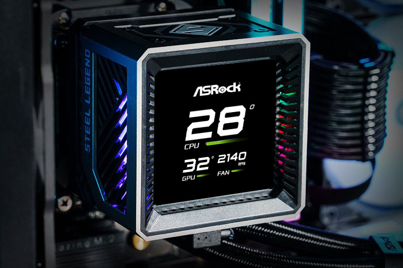 ASRock AIO Steel Legend Dark 360 LCD Liquid Cooler