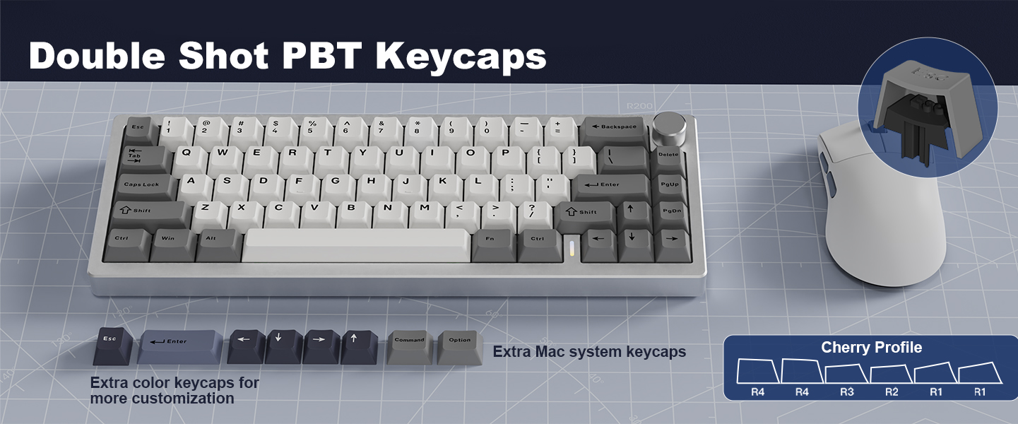Double-Shot Cherry Profile PBT Keycaps