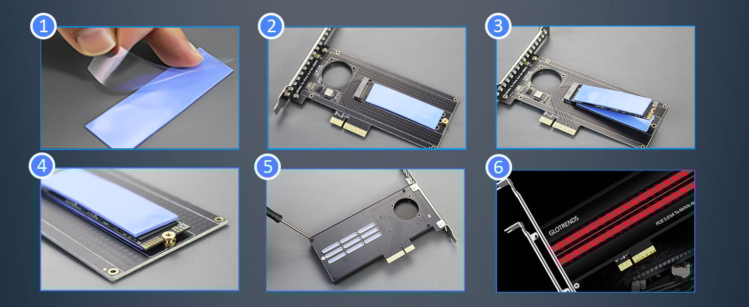 M.2 NVMe to PCIe 5.0 X4 Adapter
