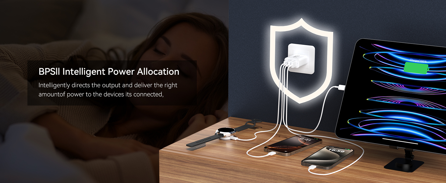 [2 PACK] USB C Wall Fast Charger Block, 40W 4-Port Type C Charger Fast Charging Blocks PD Power Char