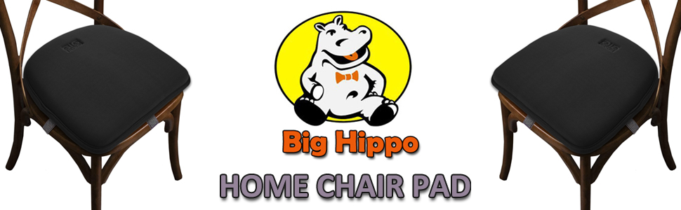 Big Hippo Chair Pads, Memory Foam, Seat Cushion Non Slip Rubber Back  Thicken Chair Padding with Elastic Bands for Home Office Outdoor Seats  (Gray-1pc)
