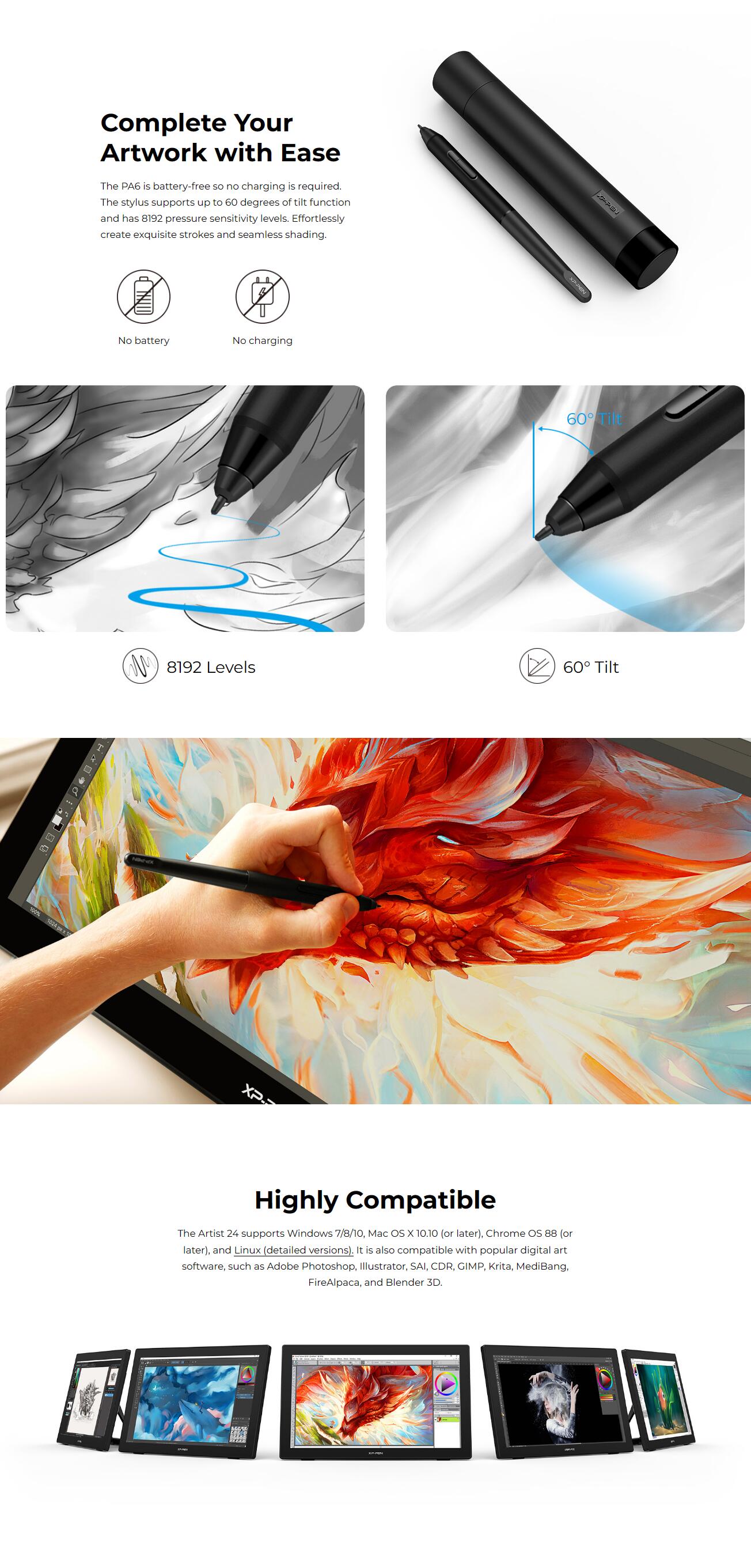 XP-PEN Artist24 Drawing Pen Display 2K QHD (2560 x 1440