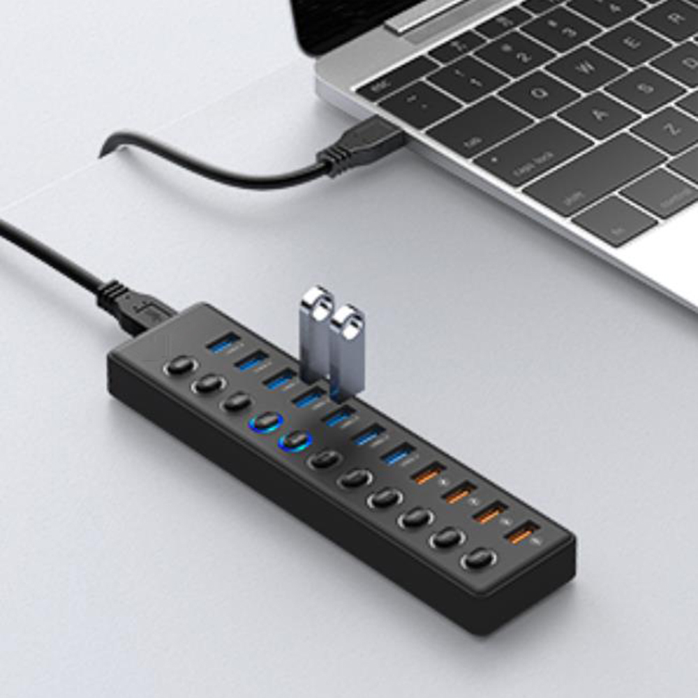Multiport USB 3.0 Hub Extend instantly 7 USB 3.0 ports to your one ports to connect USB devices like