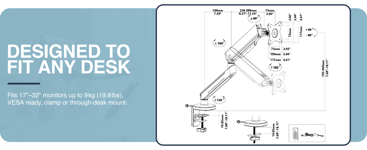 single monitor arm, LED monitor arm, RGB monitor arm, gaming monitor arm, VESA mount, ergonomic