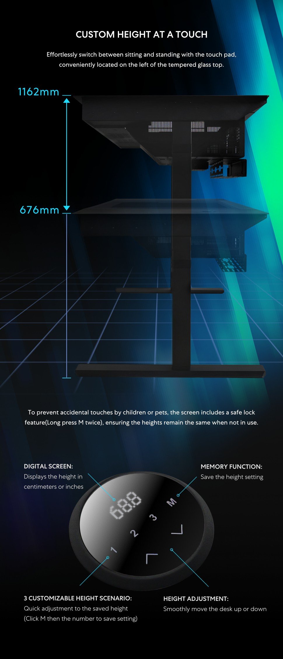 Lian Li, Standing Desk, DK-07X, Dual E-ATX, Wireless Charging, USB Ports