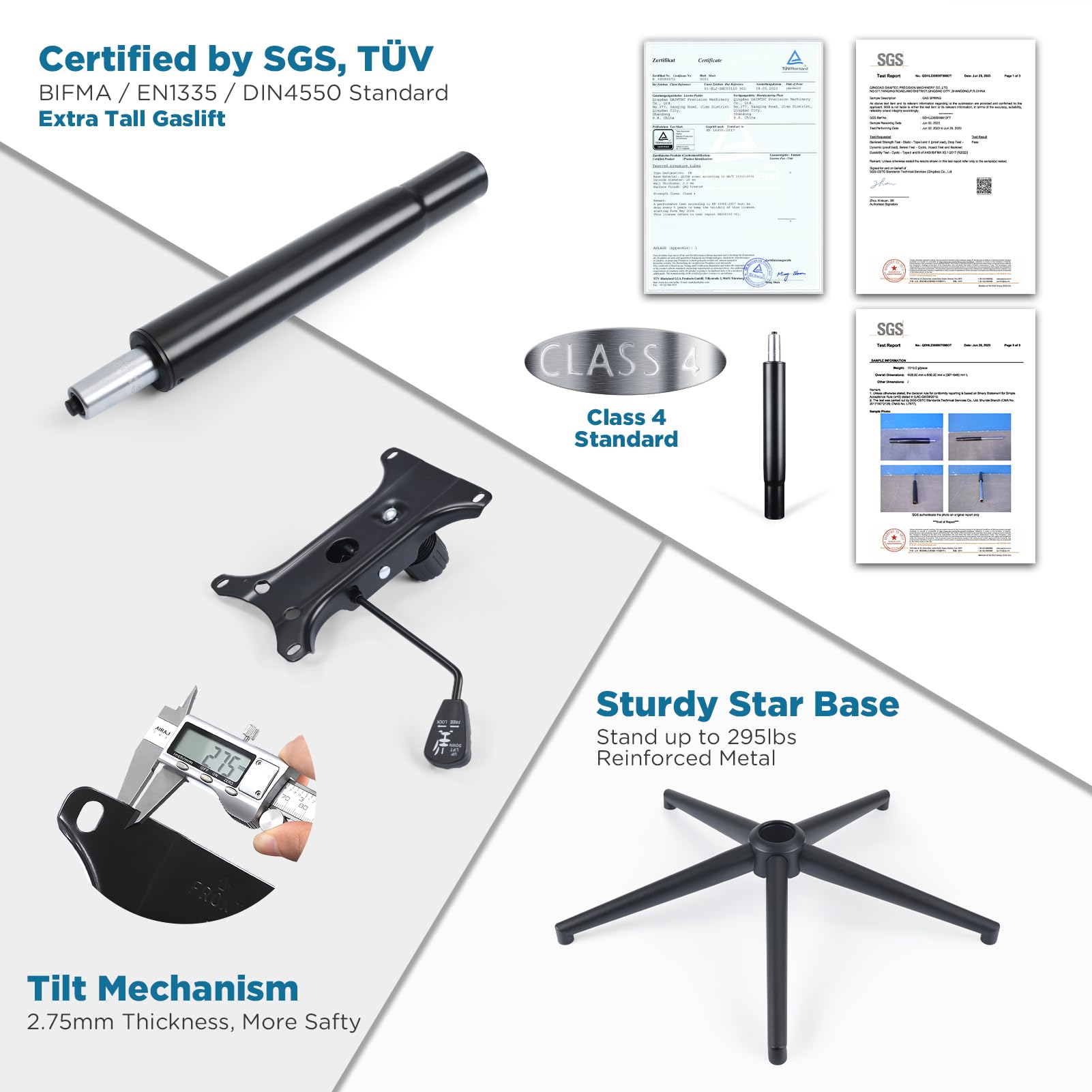 BL-5019D-BLK - Quality Certification - Drafting Chair - Office Chair - Drafting Stool