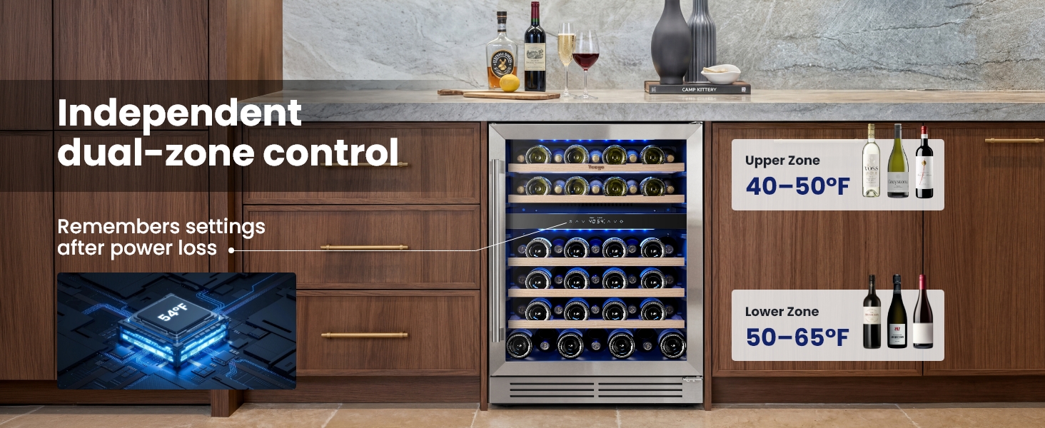 40-65°F digital temperature control