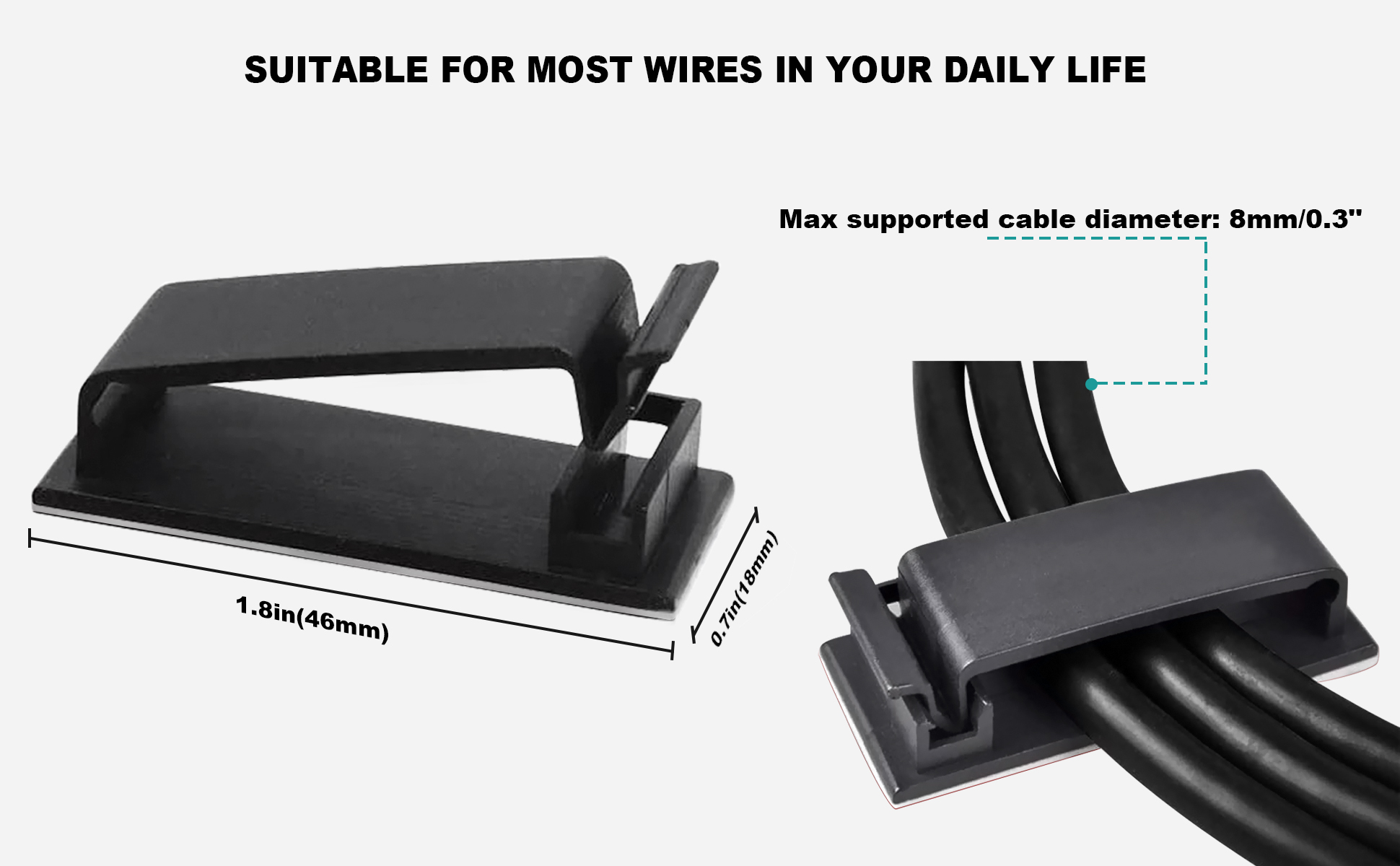 50Pcs Self Adhesive Cable Management Clips