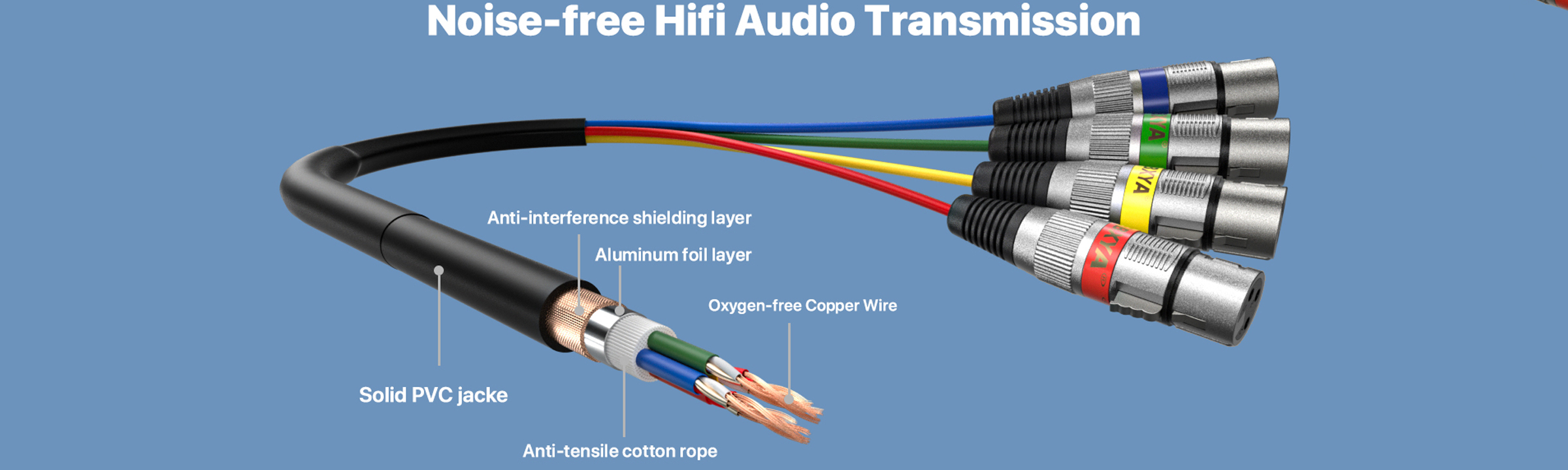 This xlr cable snake uses Oxygen-Free Copper